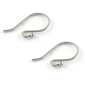 40 Small Surgical Stainless Steel Fancy Open Hook Earring Findings with Ball