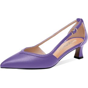 ROSERWISH Womens Buckle Casual Pointed Toe Matte Work Fashion Kitten Low Heel Pumps Dress Shoes 2 Inch