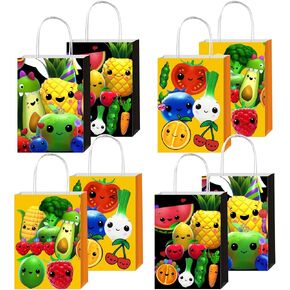 12 قطعة من أكياس هدايا هدايا حفلات الفاكهة الحسية Hey Bear مع مقابض، لوازم حفلات أعياد الميلاد من الفواكه الحسية Hey Bear لديكور ديكورات الحفلات الأولى in Kuwait