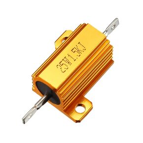 uxcell 25W 1.5k Ohm 5% Aluminum Housing Resistor Screw Tap Chassis Mounted Aluminum Case Wirewound Resistor Load Resistors Gold Tone 1 pcs
