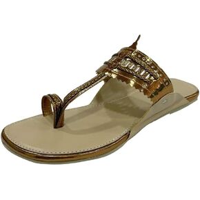 Kolhapuri Chappal For Women's Indian Flat Flip Flop Kolhapuri Sandals For Women Ethnic s Casual Mojaris