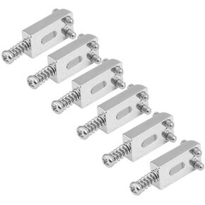 6 PCS Tremolo Bridge Saddles, Guitar Tremolo Bridge Saddles Replacement without Roller for Fender Strat Tele Electric Guitar