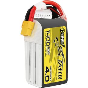 TATTU R-Line Version 4.0 1400mAh 22.2V 130C 6S1P Lipo Battery Pack with XT60 Plug