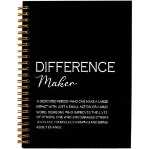 Difference Maker Gift, Difference Maker Definition Spiral Notebook Journal, Motivational Notebooks, Thank You Gifts for Women Men Teacher Coworkers, Hardcover Spiral Notebook 5.5x8.3