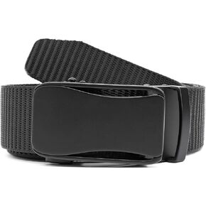 Men's Ratchet Web Belt, Golf Belt Nylon Automatic Buckle Belt for Hiking Rigger Military Work-Quick Release