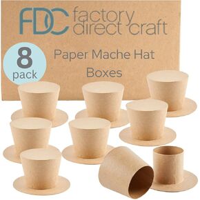 Pack of 24 Paper Mache Caroler Hats by Factory Direct Craft- Papier Mache Snowman Top Hats for Christmas Holiday Crafts, 4th of July Uncle Sam or St. Patrick's Day Decorations (2-1/2" H x 3-3/8" Dia) in Saudi Arabia