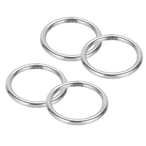 PATIKIL 3" Metal O Rings, 4 Pcs 304 Stainless Steel O-Ring Heavy Smooth Round Rings for Macrame, DIY Craft, Hardware, Keychain, Belt, Dog Leash, 6mmx80mm