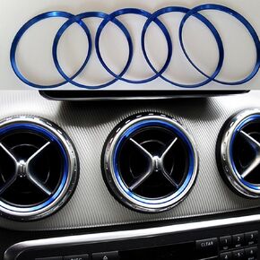 5 قطع من أغطية الديكورات الخارجية لمكيف هواء السيارة من الألومنيوم لسيارة Mercedes-Benz A B CLA GLA لتزيين ملحقات السيارة الداخلية (أحمر)