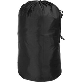 PATIKIL Stuff Sack, 12 x 24 Inch Waterproof Outdoor Storage Sack Portable Drawstring Dust Flap Bag for Camping, Black