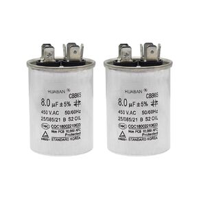 2 Pieces 16 uF Start Capacitor CBB65 450V 50/60Hz Aluminum Shell for Air Conditioner