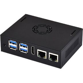 Waveshare Metal case for VisionFive2 Board (NOT Included), with Cooling Fan, Mini-Computer Case, Case Only