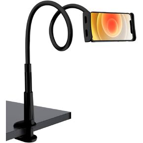Cellet Enhanced Flexibility Gooseneck Desktop Mount for Tablets & Smartphones - Black (Fits Devices 4.75-9 Inches) Compatible for iPad Pro 9.7" iPad Mini, iPhone 14 15 Pro Max