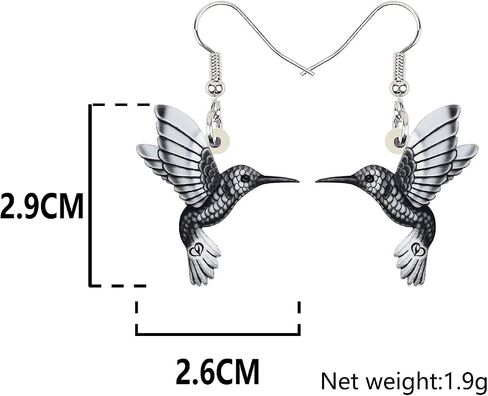 Acrylic Hummingbird Earrings Dangle Summer Spring Bird Jewelry Charms in Saudi Arabia