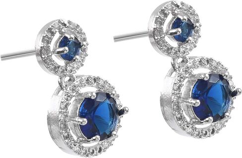 Jewarhaat Silver Plated Circular Cubic Zirconia Drop Indian Earrings for Women and Girls in Saudi Arabia