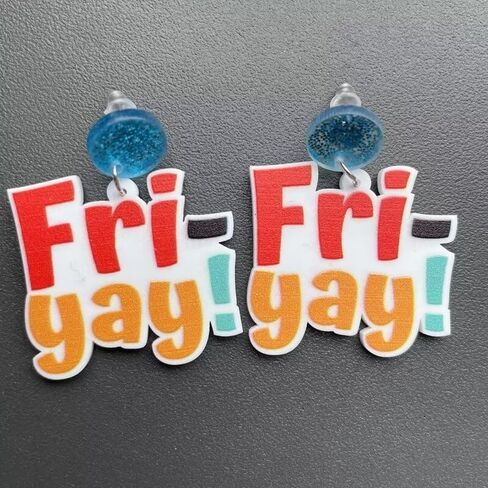 أقراط متدلية لطيفة مضحكة من Fri Yay أقراط متدلية ملونة من الأكريليك فلامنغو للنساء والفتيات العودة إلى المدرسة تقدير المعلم هدايا مجوهرات in Kuwait