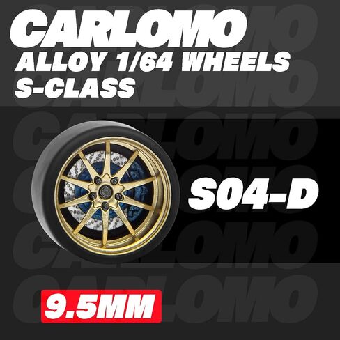 Carlomo 1/64 Scale Alloy Wheels with Brake Disc and Tires (Slicks) & Axles S-Class Detail Up Kits for Professional Modified Diecast Model Car Kit (S04-B) in Saudi Arabia