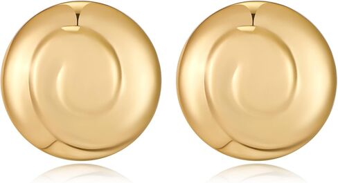 Gold Swirl Disco Stud Earrings Statement Button Dtud Earrings for Women Vintage Jewelry in Saudi Arabia