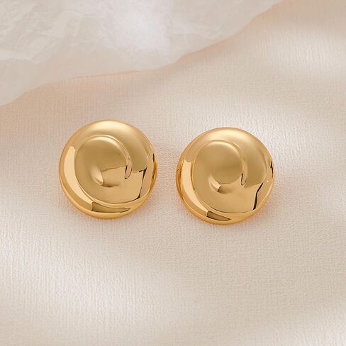 Gold Swirl Disco Stud Earrings Statement Button Dtud Earrings for Women Vintage Jewelry in Saudi Arabia