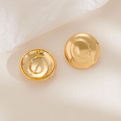 Gold Swirl Disco Stud Earrings Statement Button Dtud Earrings for Women Vintage Jewelry in Saudi Arabia