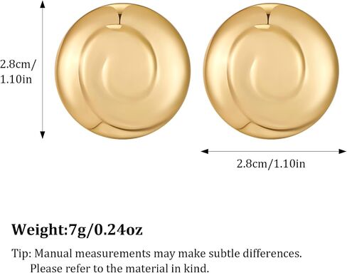 Gold Swirl Disco Stud Earrings Statement Button Dtud Earrings for Women Vintage Jewelry in Saudi Arabia