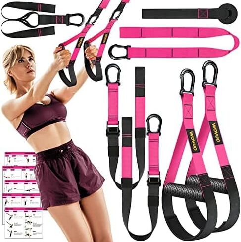 Home Resistance Training Kit, Bodyweight Resistance Straps for Full-Body Workout, 2 Adjustable Workout Straps with Handles, Door Anchor, Supports Up to 500Lbs, All-in-ONE Home Gym Equipment in Saudi Arabia
