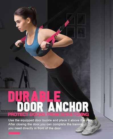 Home Resistance Training Kit, Bodyweight Resistance Straps for Full-Body Workout, 2 Adjustable Workout Straps with Handles, Door Anchor, Supports Up to 500Lbs, All-in-ONE Home Gym Equipment in Saudi Arabia