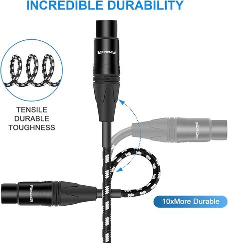 1/4 بوصة TRS إلى كابل XLR أنثى، 3 أقدام 2 حزمة كابل توصيل إشارة متوازنة ربع بوصة إلى كابل تصحيح XLR، سلك ميكروفون سلكي متوازن XLR 3Pin، أسود وفضي تصميم 2 حزمة in Kuwait