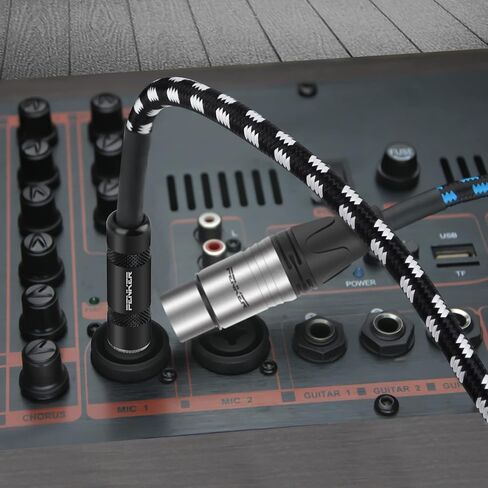 1/4 بوصة TRS إلى كابل XLR أنثى، 3 أقدام 2 حزمة كابل توصيل إشارة متوازنة ربع بوصة إلى كابل تصحيح XLR، سلك ميكروفون سلكي متوازن XLR 3Pin، أسود وفضي تصميم 2 حزمة in Kuwait