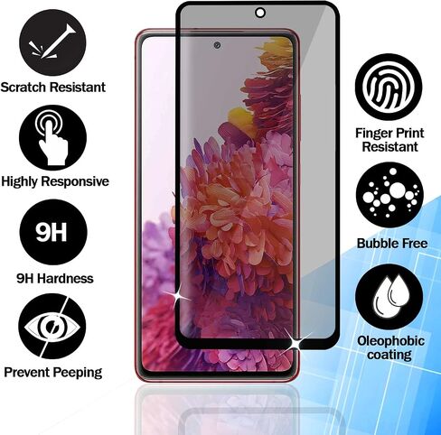 واقي شاشة [عبوتان] لهاتف Samsung Galaxy S21 5G مقاس 6.2 بوصة، واقي شاشة من الزجاج المقوى للخصوصية [مضاد للتجسس] [غطاء كامل] [ضمان مدى الحياة] [مضاد للخدش] [مضاد للكسر] [خالي من الفقاعات] in Saudi Arabia