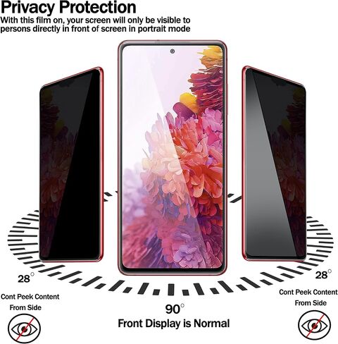 واقي شاشة [عبوتان] لهاتف Samsung Galaxy S21 5G مقاس 6.2 بوصة، واقي شاشة من الزجاج المقوى للخصوصية [مضاد للتجسس] [غطاء كامل] [ضمان مدى الحياة] [مضاد للخدش] [مضاد للكسر] [خالي من الفقاعات] in Saudi Arabia