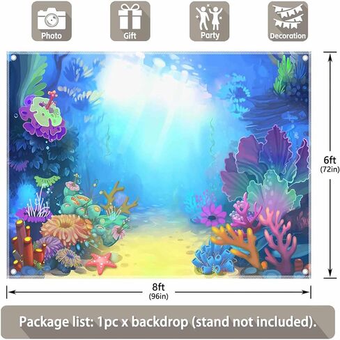ZTHMOE 7x5ft النسيج الصيف تحت البحر التصوير خلفية ليتل حورية البحر الأميرة فتاة خلفية عيد ميلاد حزب المحيط استحمام الطفل زينة الصورة راية الدعائم in Kuwait