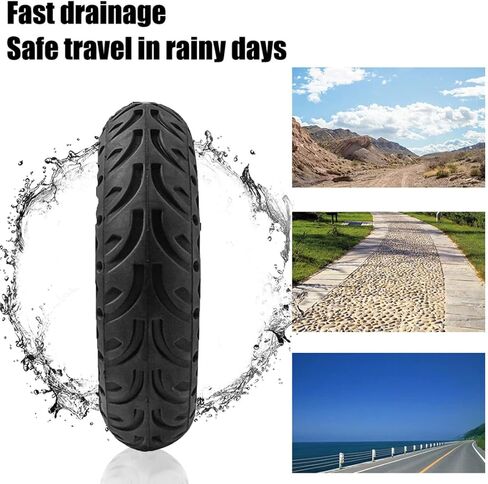 60/70-6.5 Scooter Tire Tubeless: 10x2.50 Solid Tire Replacement for Hover 1 Alpha Hiboy MAX3 Segway Ninebot MAX G2 G30LP Electric Scooter, 10 Inch 10x2.50-6.5 Honeycomb Front Rear Wheels in Saudi Arabia