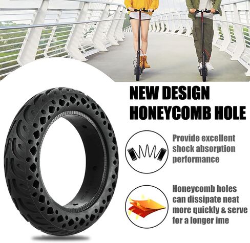 60/70-6.5 Scooter Tire Tubeless: 10x2.50 Solid Tire Replacement for Hover 1 Alpha Hiboy MAX3 Segway Ninebot MAX G2 G30LP Electric Scooter, 10 Inch 10x2.50-6.5 Honeycomb Front Rear Wheels in Saudi Arabia