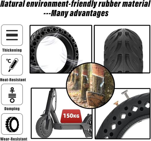 60/70-6.5 Scooter Tire Tubeless: 10x2.50 Solid Tire Replacement for Hover 1 Alpha Hiboy MAX3 Segway Ninebot MAX G2 G30LP Electric Scooter, 10 Inch 10x2.50-6.5 Honeycomb Front Rear Wheels in Saudi Arabia