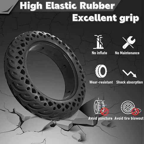 60/70-6.5 Scooter Tire Tubeless: 10x2.50 Solid Tire Replacement for Hover 1 Alpha Hiboy MAX3 Segway Ninebot MAX G2 G30LP Electric Scooter, 10 Inch 10x2.50-6.5 Honeycomb Front Rear Wheels in Saudi Arabia