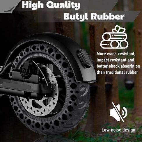 60/70-6.5 Scooter Tire Tubeless: 10x2.50 Solid Tire Replacement for Hover 1 Alpha Hiboy MAX3 Segway Ninebot MAX G2 G30LP Electric Scooter, 10 Inch 10x2.50-6.5 Honeycomb Front Rear Wheels in Saudi Arabia