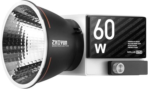 Zhiyun MOLUS G60 60W COB Led Video Light 2700K-6500K Bi-Color Camera Light, Support App Control for Portrait Video Recording (G60 Standard) in Saudi Arabia