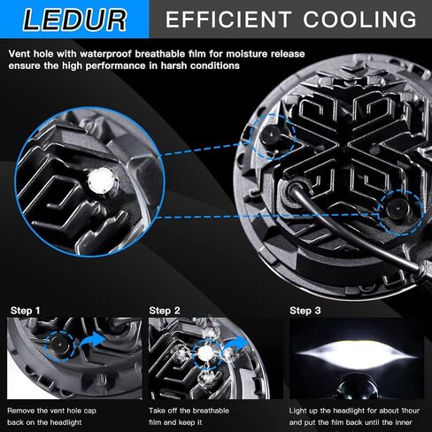 LEDUR C2 7Inch Round LED Motorcycle Headlights with Housing Bucket Hi/lo DRL Turn Signal Beam lamp Motorcycle Ring Angle Eyes Lights 2023 Headlight Housing Bucket for Motorcycle Touring Road King in Kuwait