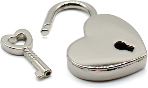 4 Pcs Heart Shaped Padlock Antique Mini Padlock Retro Style Box Lock with Key for Jewelry Box Small Wooden Box(Silver) in Saudi Arabia