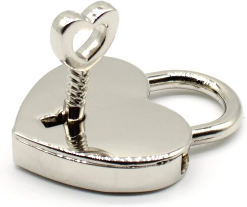 4 Pcs Heart Shaped Padlock Antique Mini Padlock Retro Style Box Lock with Key for Jewelry Box Small Wooden Box(Silver) in Saudi Arabia