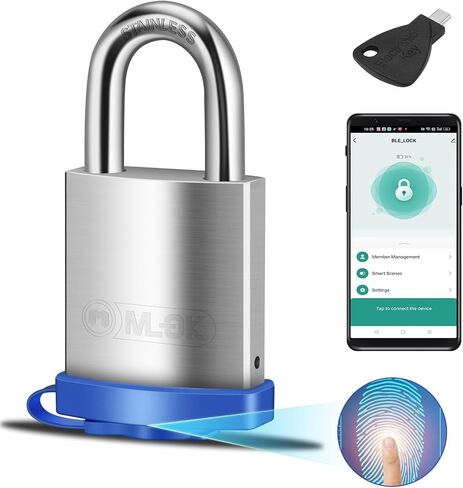 IP68 قفل بصمة مقاوم للماء مع التحكم في تطبيق Tuya، قفل ذكي خارجي مقاوم للطقس، تكبل SUS304 وقفل أمان عالي للجسم من النحاس المطلي بالكروم للاستخدام في الهواء الطلق in Saudi Arabia