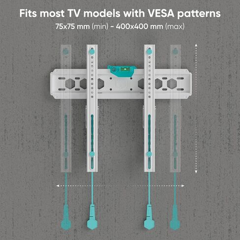 ONKRON Tilting TV Wall Mount for 32-70 Inch Screen up to 132 lbs, Slim TV Wall Mount Tilt Down max 400x400 VESA Universal Wall Mount for TV - Low Profile TV Mount Bracket/Flush TV Mount Flat White in Saudi Arabia