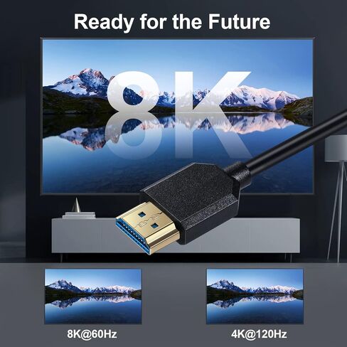 4ft HDMI 8K Extender Coiled Cable, 90 Degree Left Angle Mini HDMI 8K Male to HDMI 8k Female Extension Adapter Shield Cable, Mini HDMI 2.1 to HDMI 2.1 Version Spiral Spring Cord, 8K@60HZ in Saudi Arabia