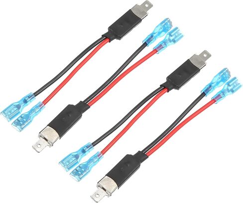 4 قطع H1 ذكر LED المصباح الأمامي محول الأسلاك تسخير المقبس تمديد محول كابل، عالمي لشاحنة السيارة معدن متين فضي اللون in Saudi Arabia