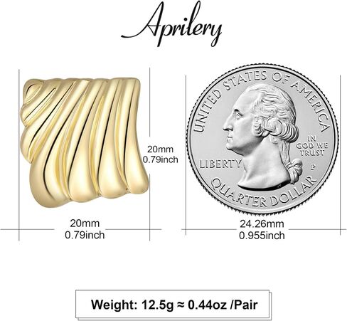 Gold Geometric Earrings for Women, Trendy Chunky Gold Stud Earrings Vintage Statement Earrings Hypoallergenic Dupes Jewelry for Women Gifts for Her in Saudi Arabia