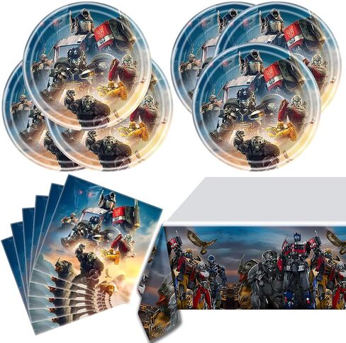 41Pcs Party Tableware Set For Robots,For Robots Birthday Party Supplies,Includes Plates Napkins Tablecloths. in Saudi Arabia
