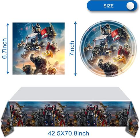 41Pcs Party Tableware Set For Robots,For Robots Birthday Party Supplies,Includes Plates Napkins Tablecloths. in Saudi Arabia