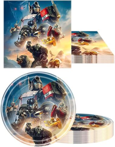 41Pcs Party Tableware Set For Robots,For Robots Birthday Party Supplies,Includes Plates Napkins Tablecloths. in Saudi Arabia