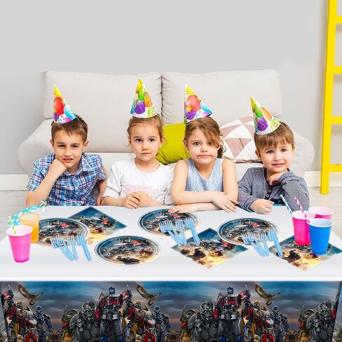 41Pcs Party Tableware Set For Robots,For Robots Birthday Party Supplies,Includes Plates Napkins Tablecloths. in Saudi Arabia