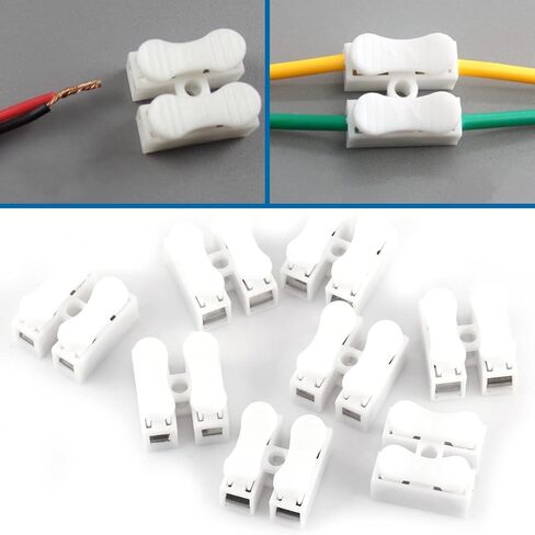 Quick Connect Terminal, 100Pcs 2 Pin Push Quick Splice Spring Wire Clamp Cable Connector Wiring Terminal Assortment Kit for Electricity, Home Appliances, Lighting, Machinery in Saudi Arabia